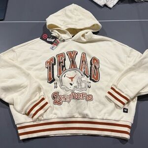 Texas Longhorns Cropped cream Hoodie woman’s size Large